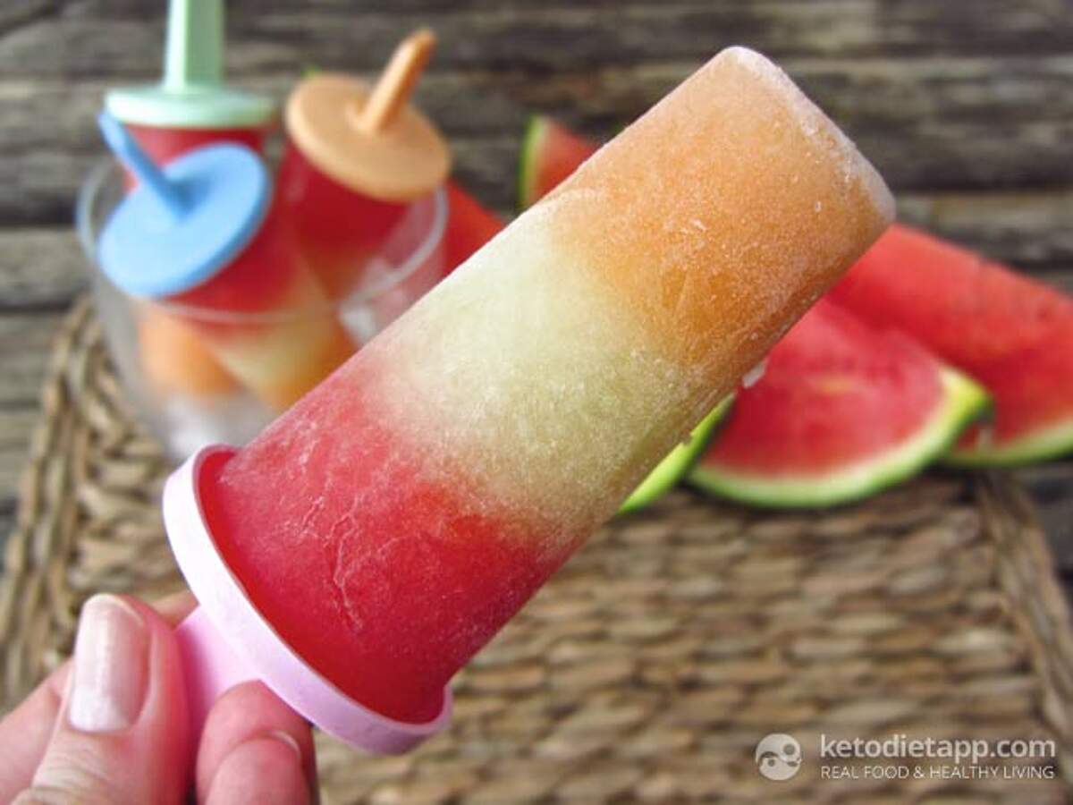 LowCarb Triple Melon Popsicles KetoDiet Blog