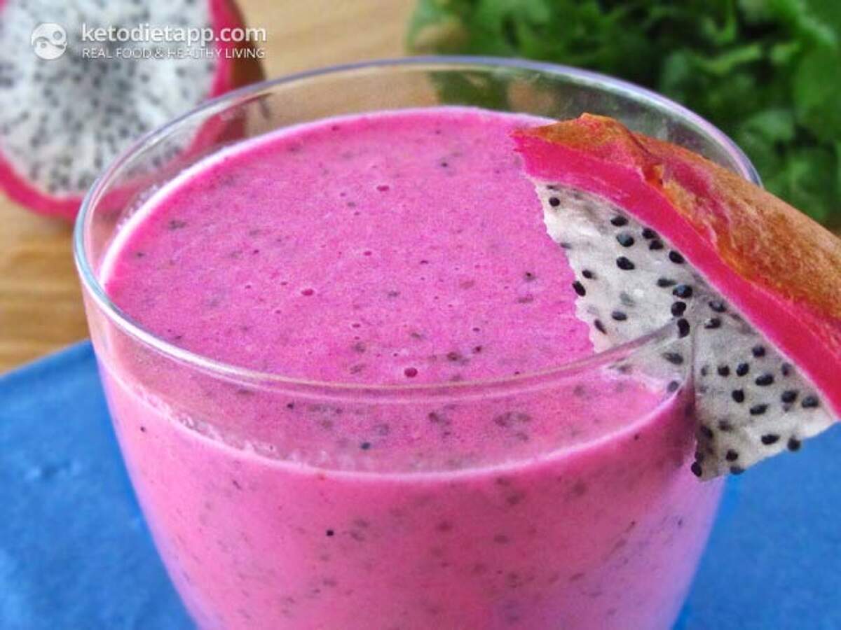 LowCarb Tropical Pink Smoothie KetoDiet Blog