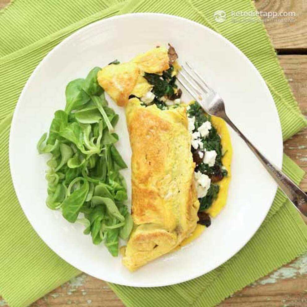 Easy Spinach & Feta Omelet KetoDiet Blog