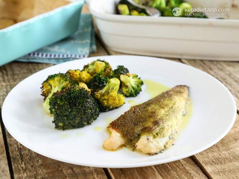 LowCarb Pesto Baked Sea Bass KetoDiet Blog