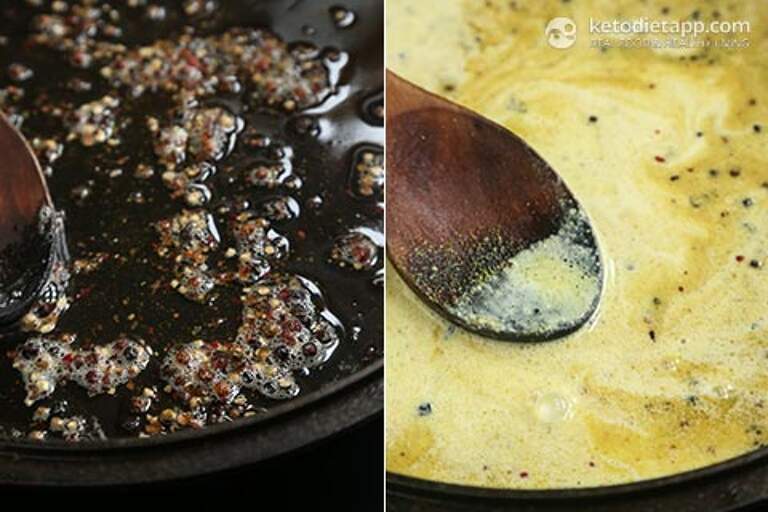 Steak with Quick Mustard & Peppercorn Sauce KetoDiet Blog