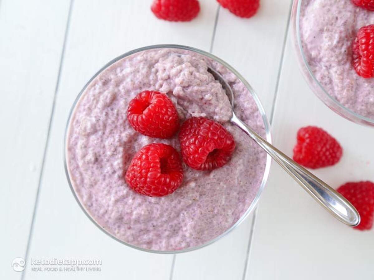 SweetenerFree Raspberry Chia Pudding KetoDiet Blog