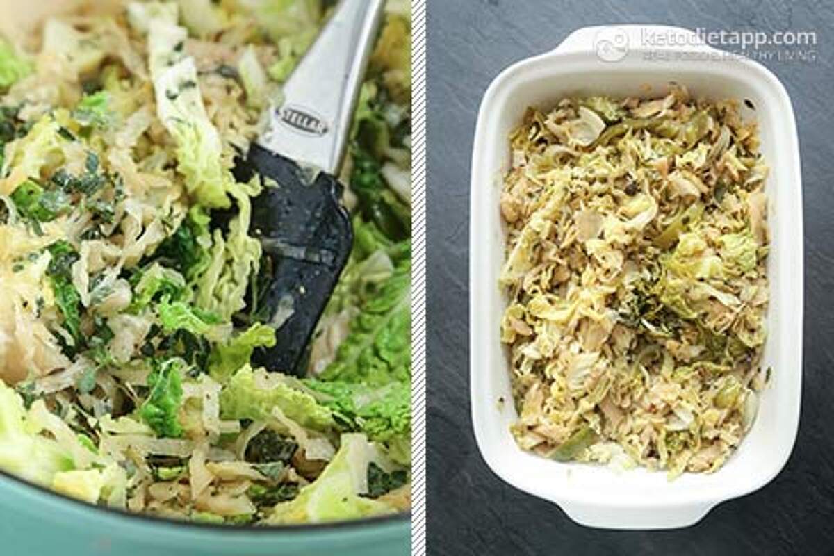 LowCarb Sauerkraut Sausage Casserole KetoDiet Blog