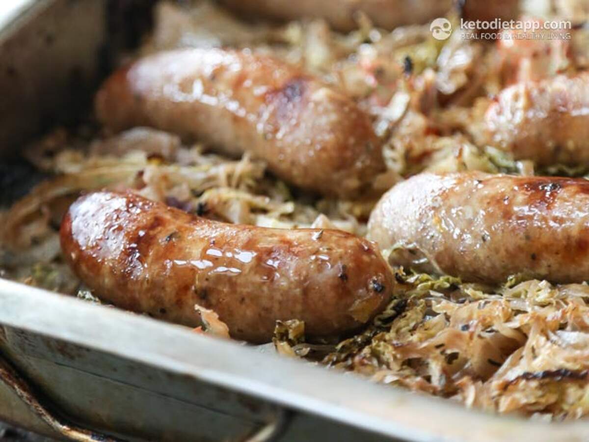 LowCarb Sauerkraut Sausage Casserole KetoDiet Blog