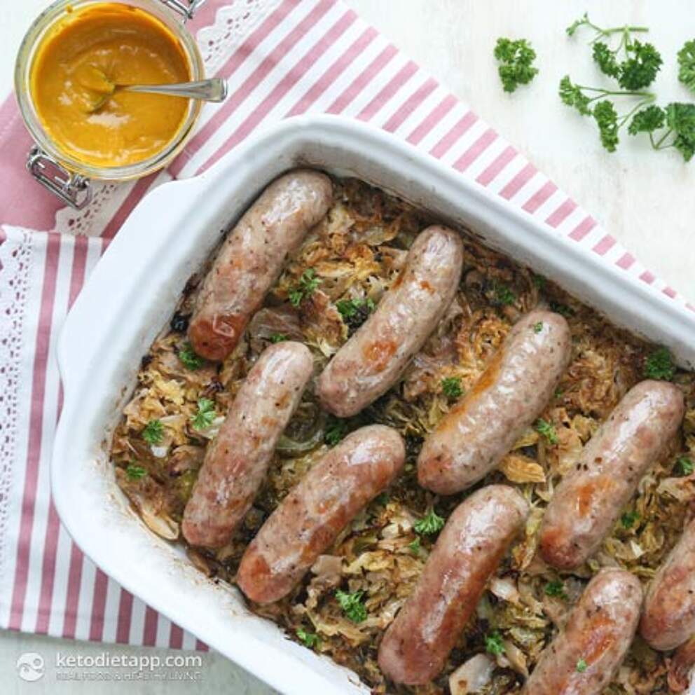 LowCarb Sauerkraut Sausage Casserole KetoDiet Blog