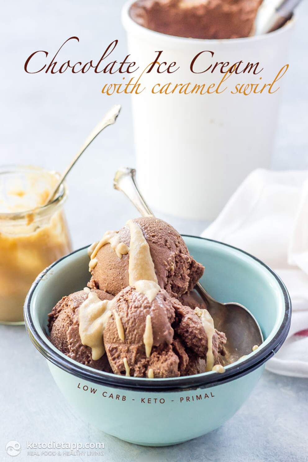 Keto Chocolate Ice Cream with Caramel Swirl KetoDiet Blog