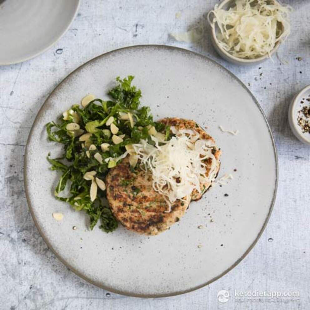 Spicy Keto Salmon Burgers with Lemony Kale KetoDiet Blog