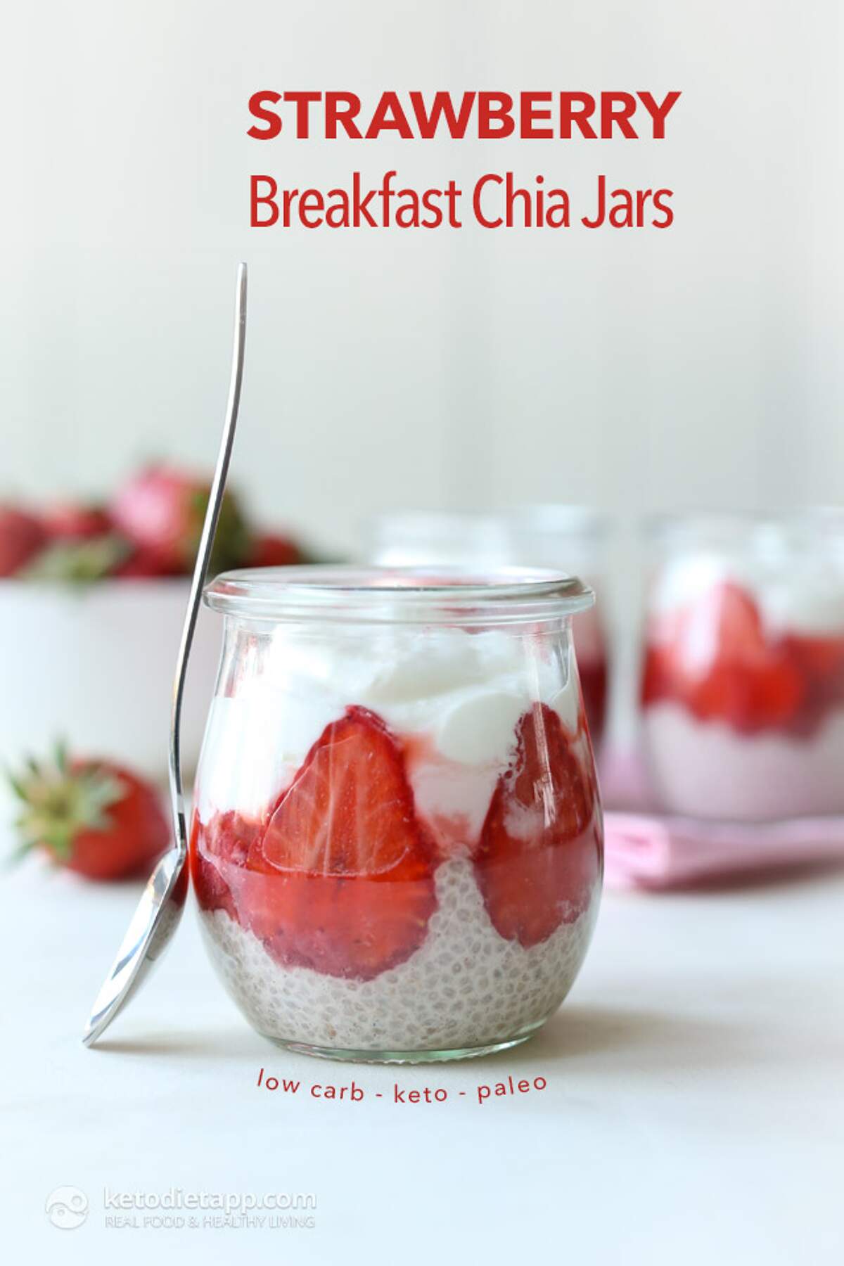 Keto Strawberry Breakfast Chia Jars KetoDiet Blog