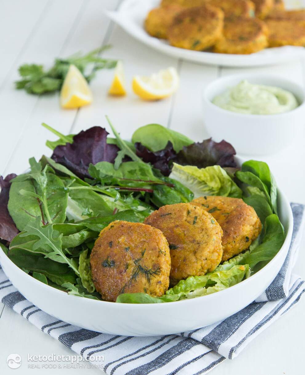 Salmon Patties with Avocado Lime Dip KetoDiet Blog