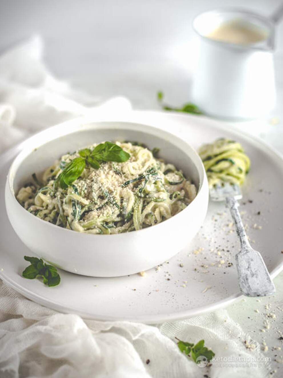 LowCarb Zucchini Noodle Alfredo KetoDiet Blog