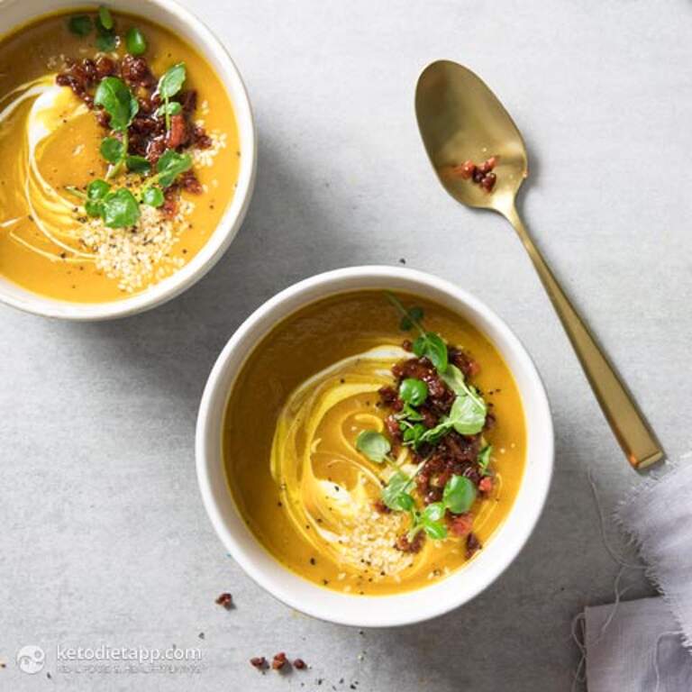 LowCarb Pumpkin Soup with Chorizo Crumb KetoDiet Blog