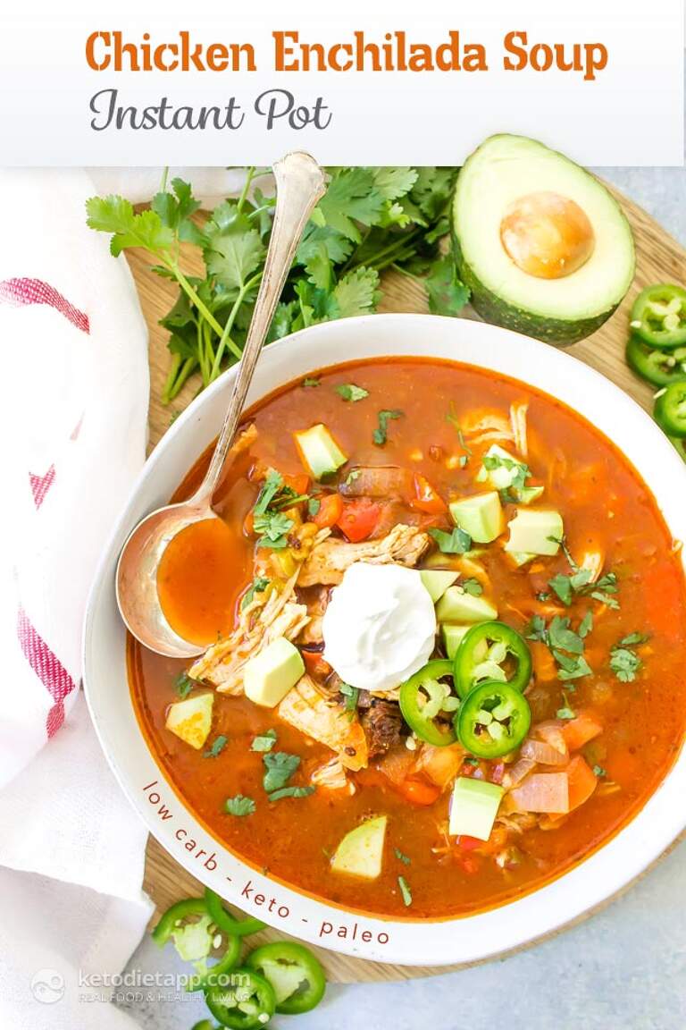 Keto Instant Pot Chicken Enchilada Soup KetoDiet Blog