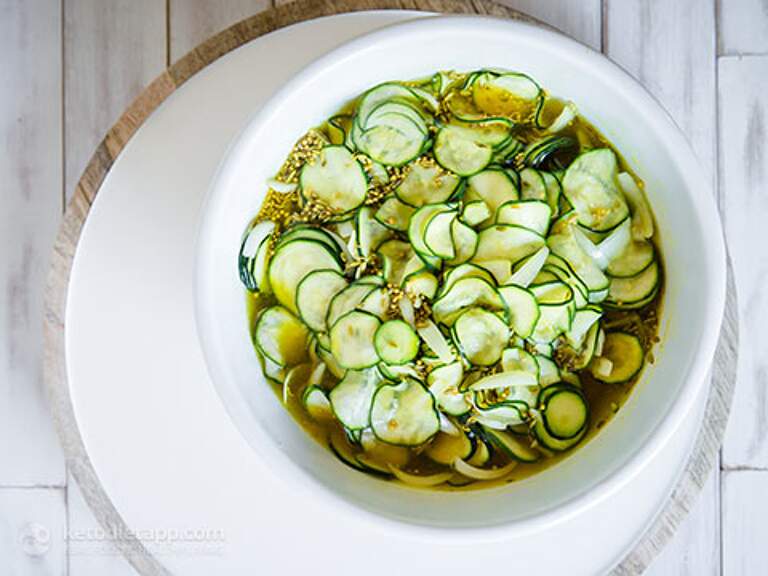 Homemade LowCarb Zucchini Pickles KetoDiet Blog