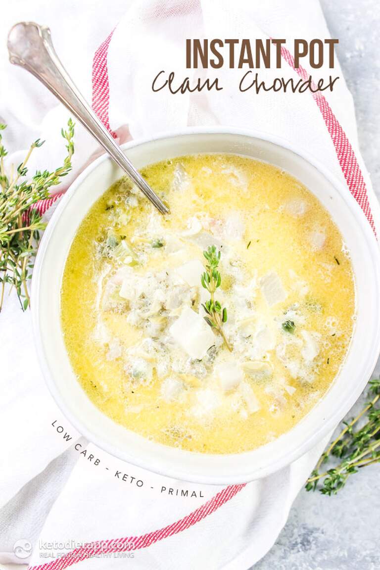 LowCarb Instant Pot Clam Chowder KetoDiet Blog