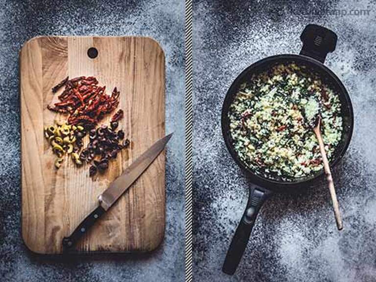 LowCarb Mediterranean Cauliflower Couscous KetoDiet Blog