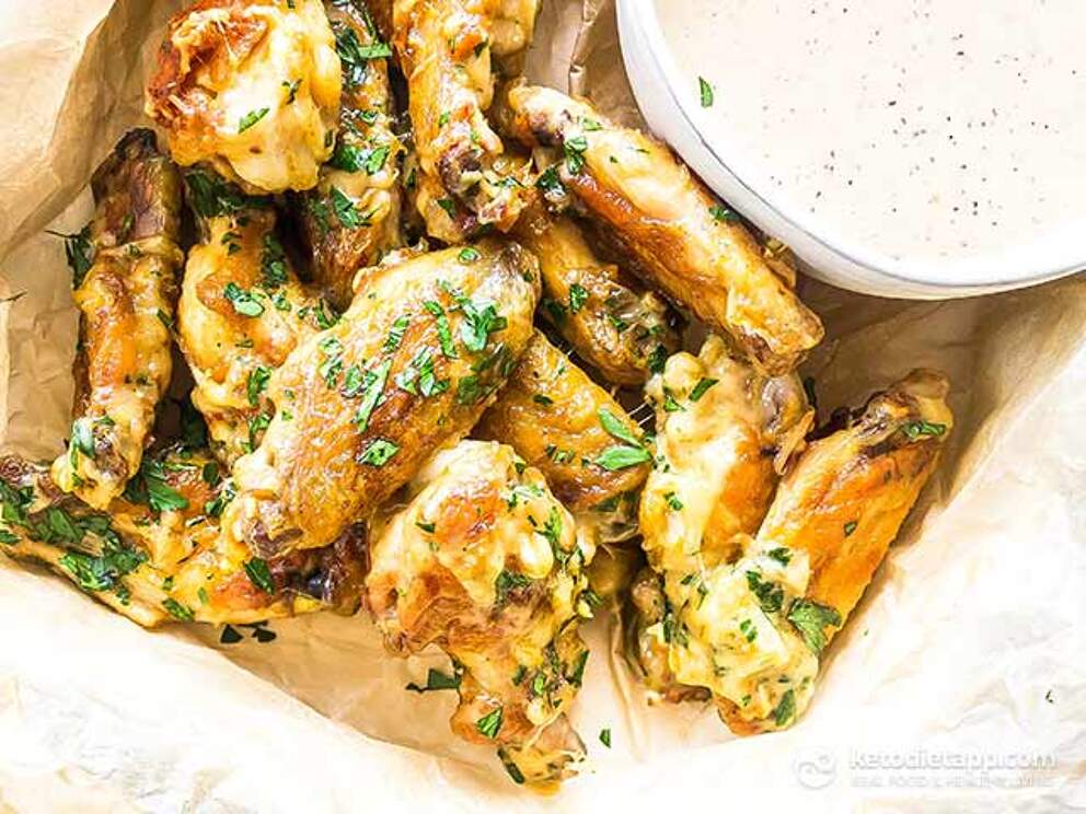 Keto Garlic Parmesan Chicken Wings KetoDiet Blog