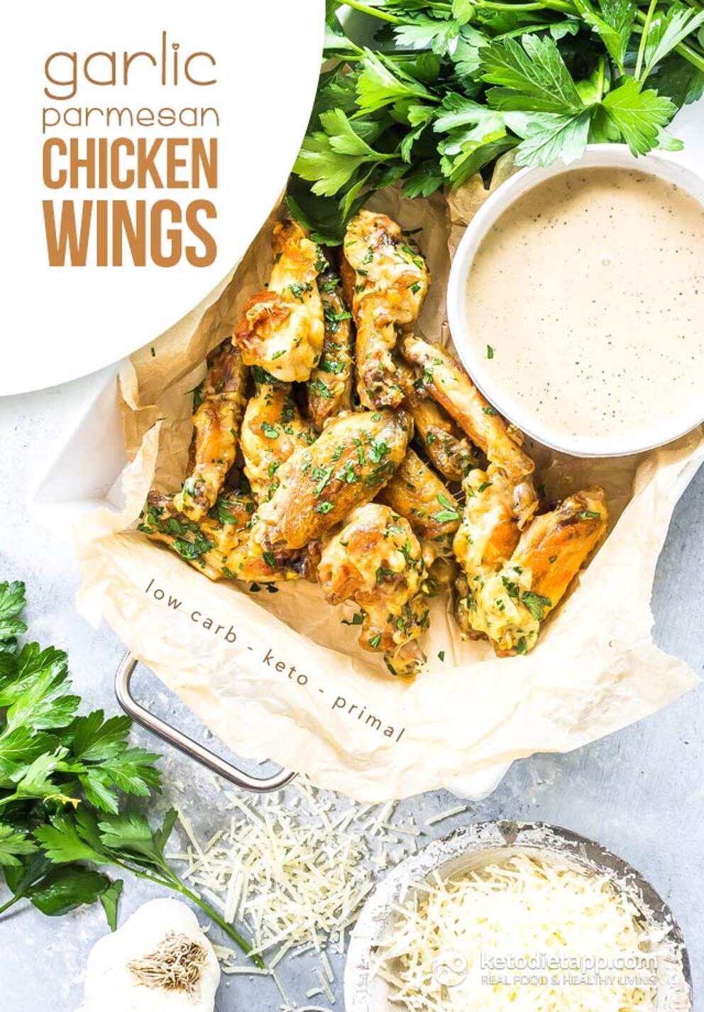 Keto Garlic Parmesan Chicken Wings KetoDiet Blog