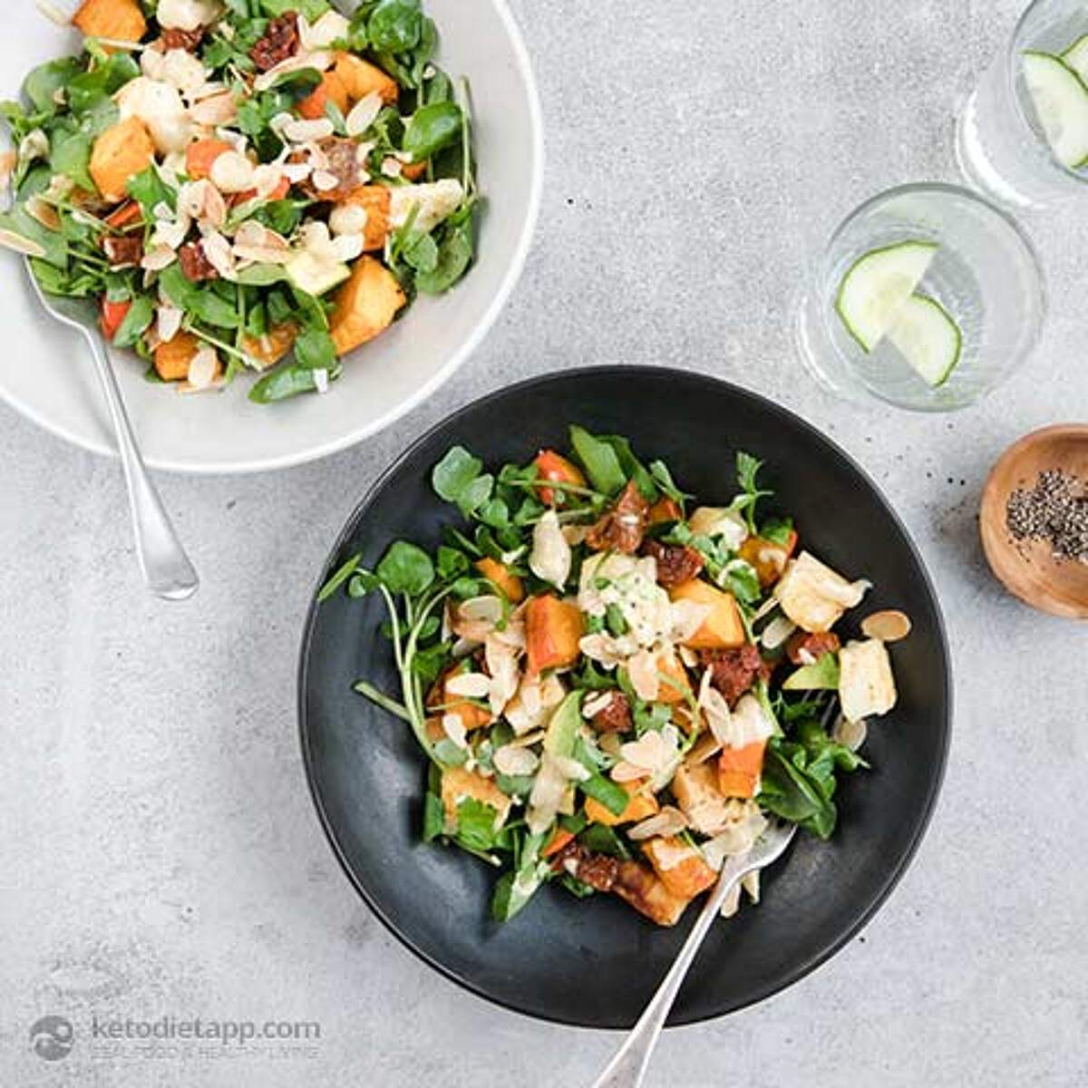 LowCarb Roast Pumpkin & Halloumi Salad KetoDiet Blog