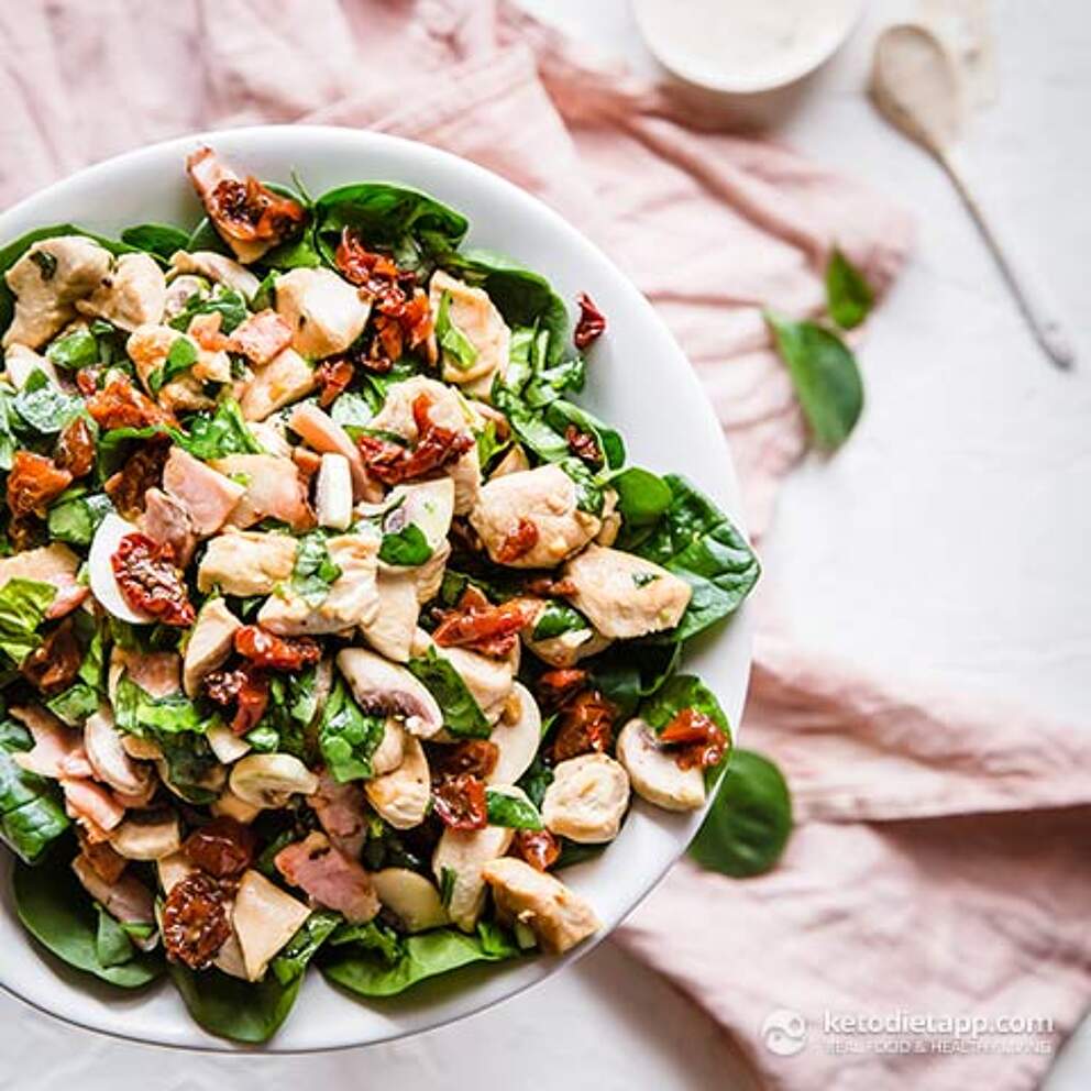 Keto Chicken, Bacon & Spinach Salad KetoDiet Blog