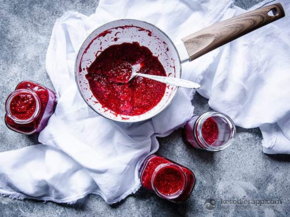 SugarFree Raspberry Balsamic Chia Jam KetoDiet Blog