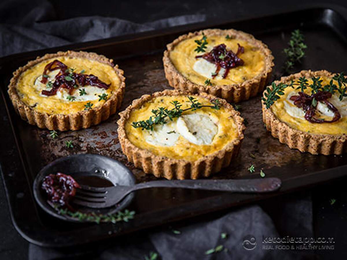 Keto Goat Cheese Tarts with Caramelized Onion KetoDiet Blog