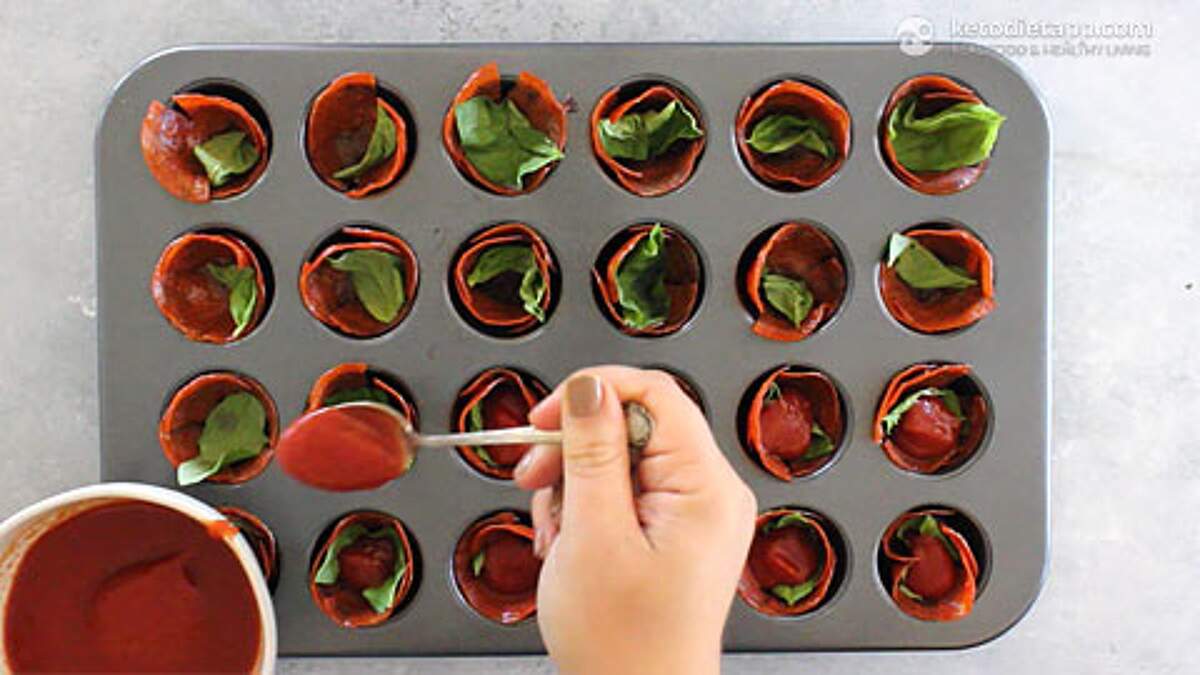 Keto Pepperoni Pizza Cups KetoDiet Blog