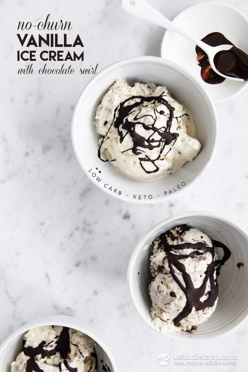 NoChurn Keto Vanilla Chocolate Swirl Ice Cream KetoDiet Blog