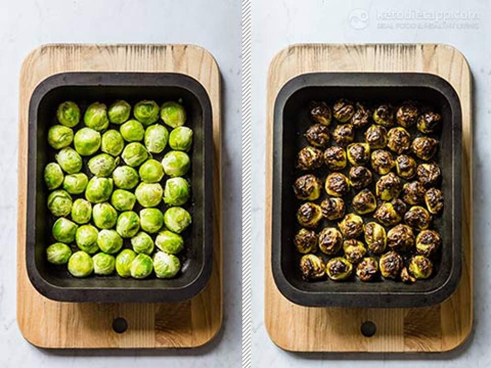 LowCarb Crispy Roasted Brussels Sprouts KetoDiet Blog