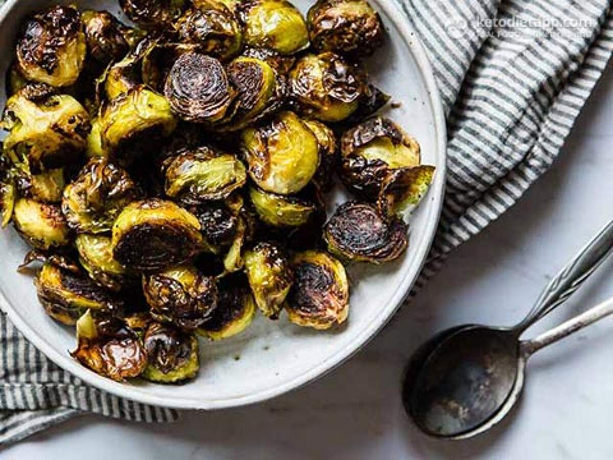 LowCarb Crispy Roasted Brussels Sprouts KetoDiet Blog