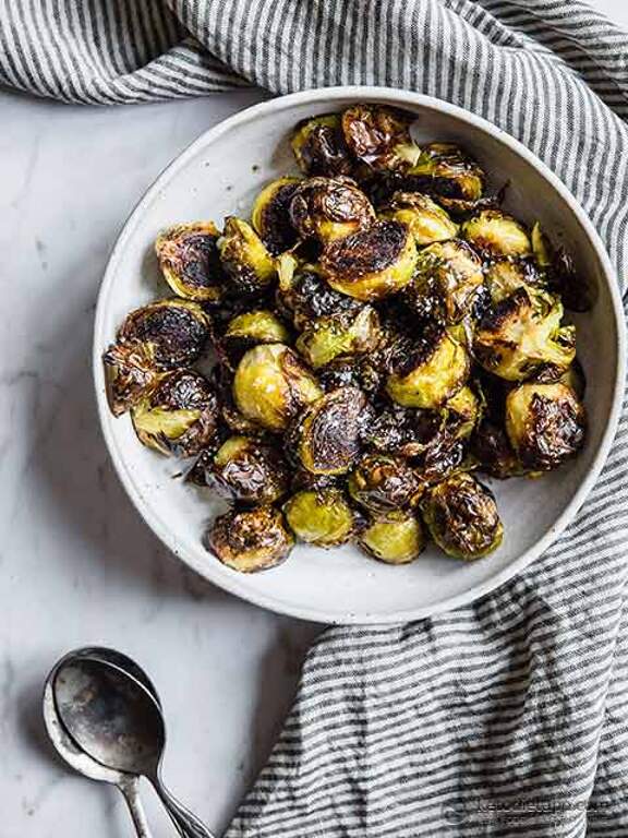 LowCarb Crispy Roasted Brussels Sprouts KetoDiet Blog