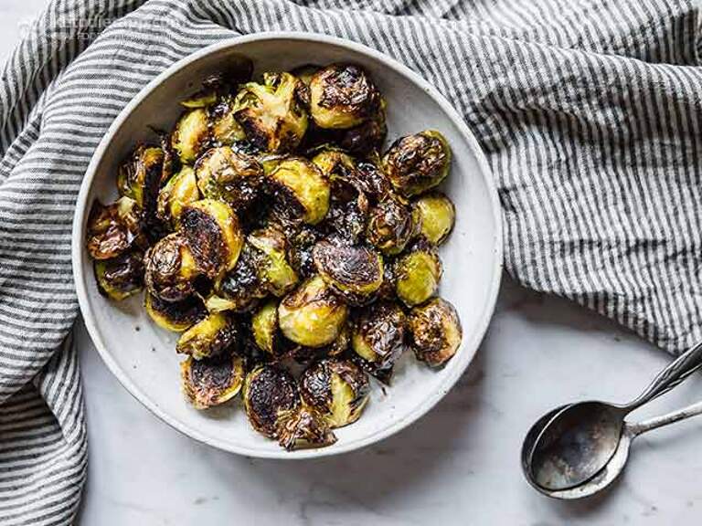 LowCarb Crispy Roasted Brussels Sprouts KetoDiet Blog