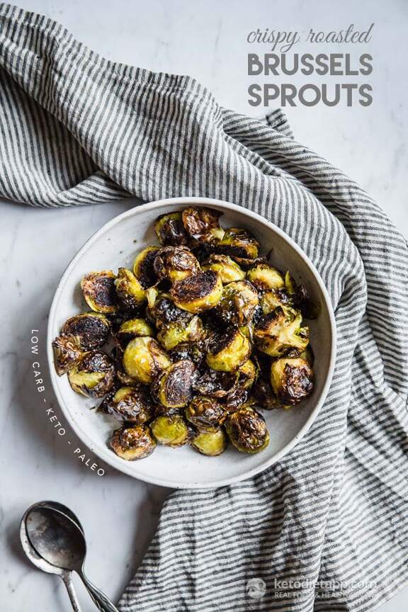LowCarb Crispy Roasted Brussels Sprouts KetoDiet Blog