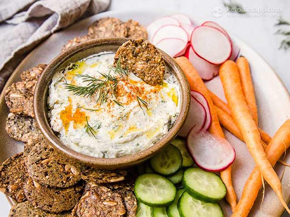 Easy Herbed Goat's Cheese Dip KetoDiet Blog