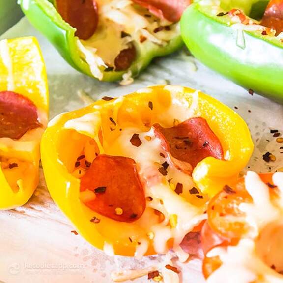Keto Mini Pepper Pizza Cups KetoDiet Blog