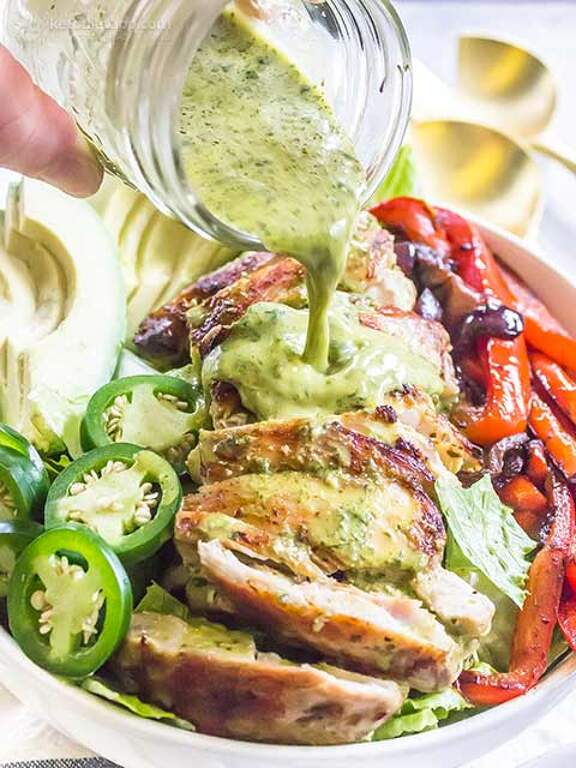 LowCarb Chicken Fajita Salad KetoDiet Blog