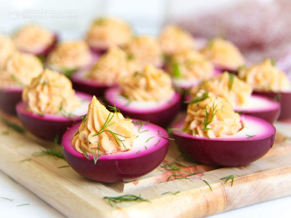Pink Pickled Deviled Eggs KetoDiet Blog