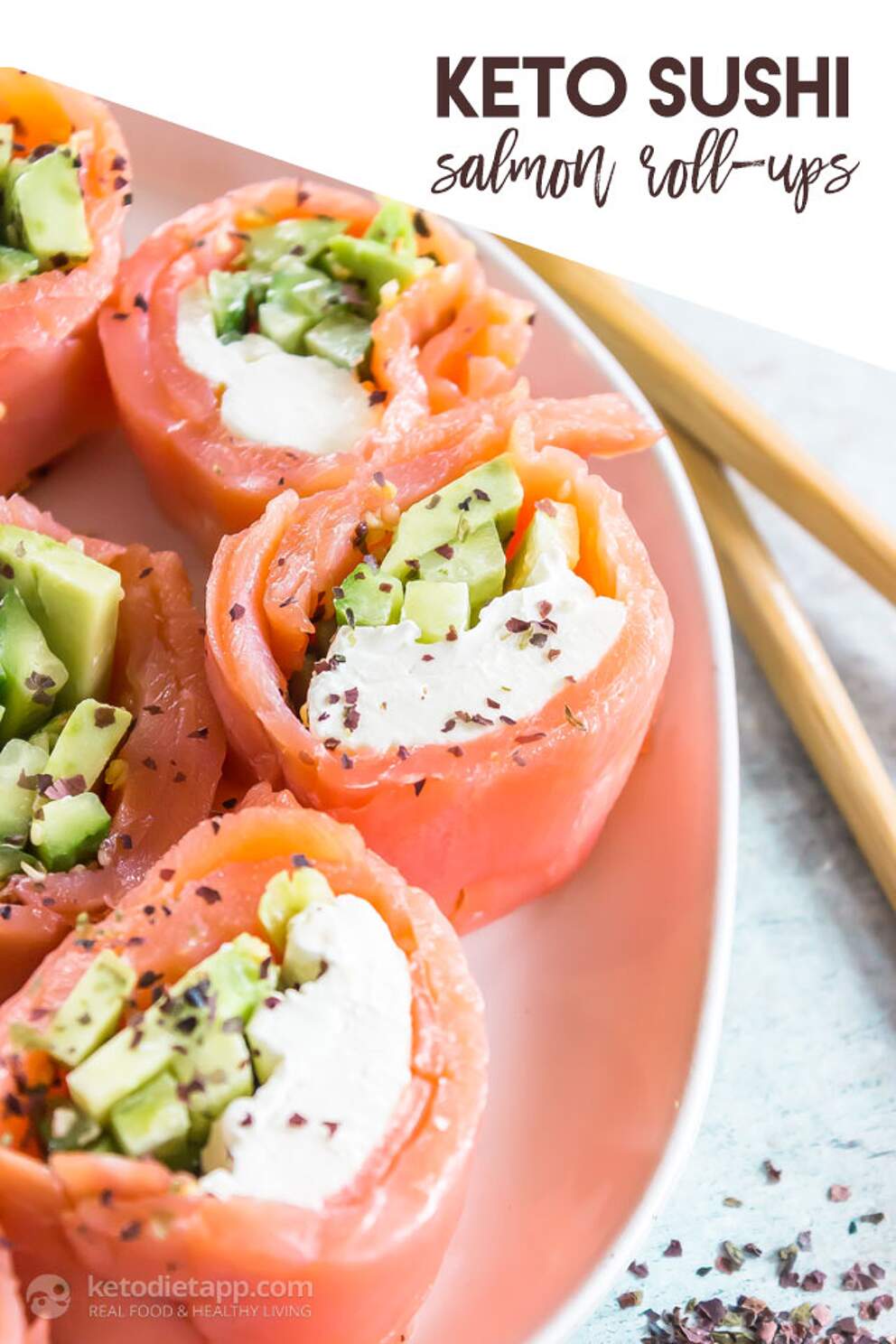 Keto Sushi Smoked Salmon RollUps KetoDiet Blog
