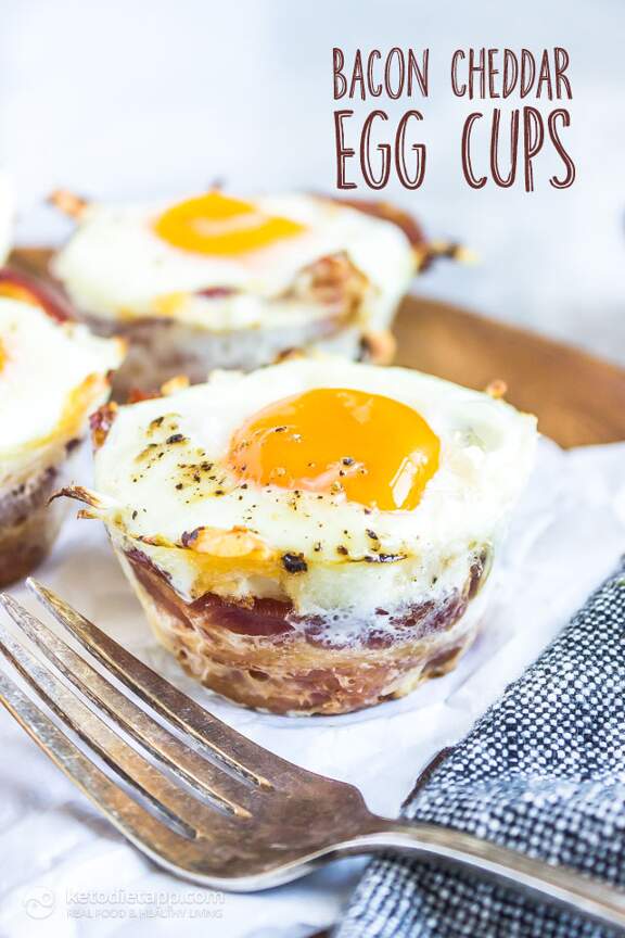 Keto Bacon Cheddar Egg Cups KetoDiet Blog