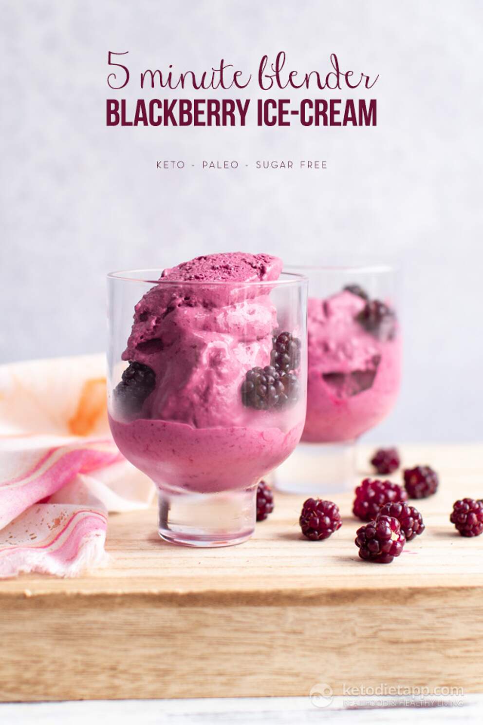 5 Minute Keto Blender Blackberry IceCream KetoDiet Blog