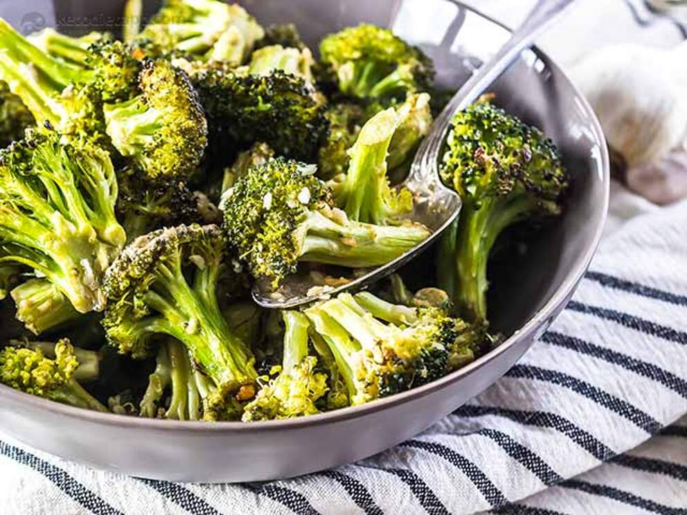 LowCarb Roasted Marinated Broccoli KetoDiet Blog