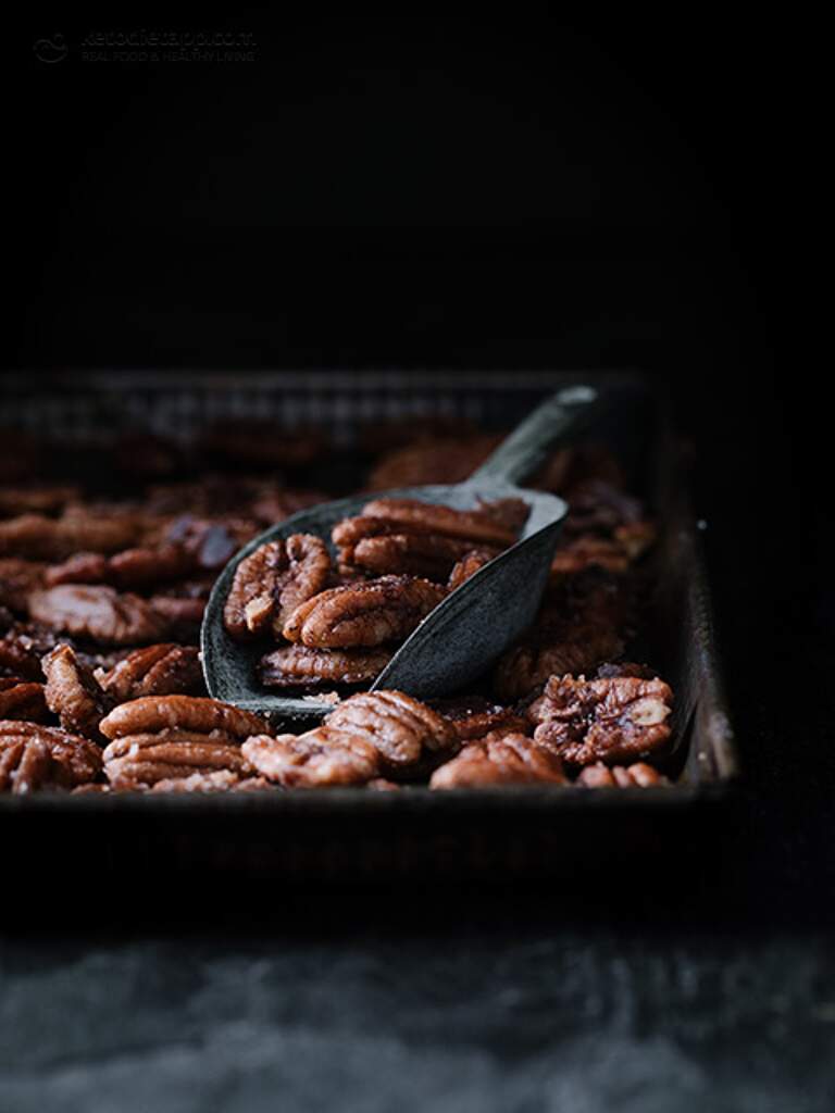 LowCarb Caramelized Pecans KetoDiet Blog