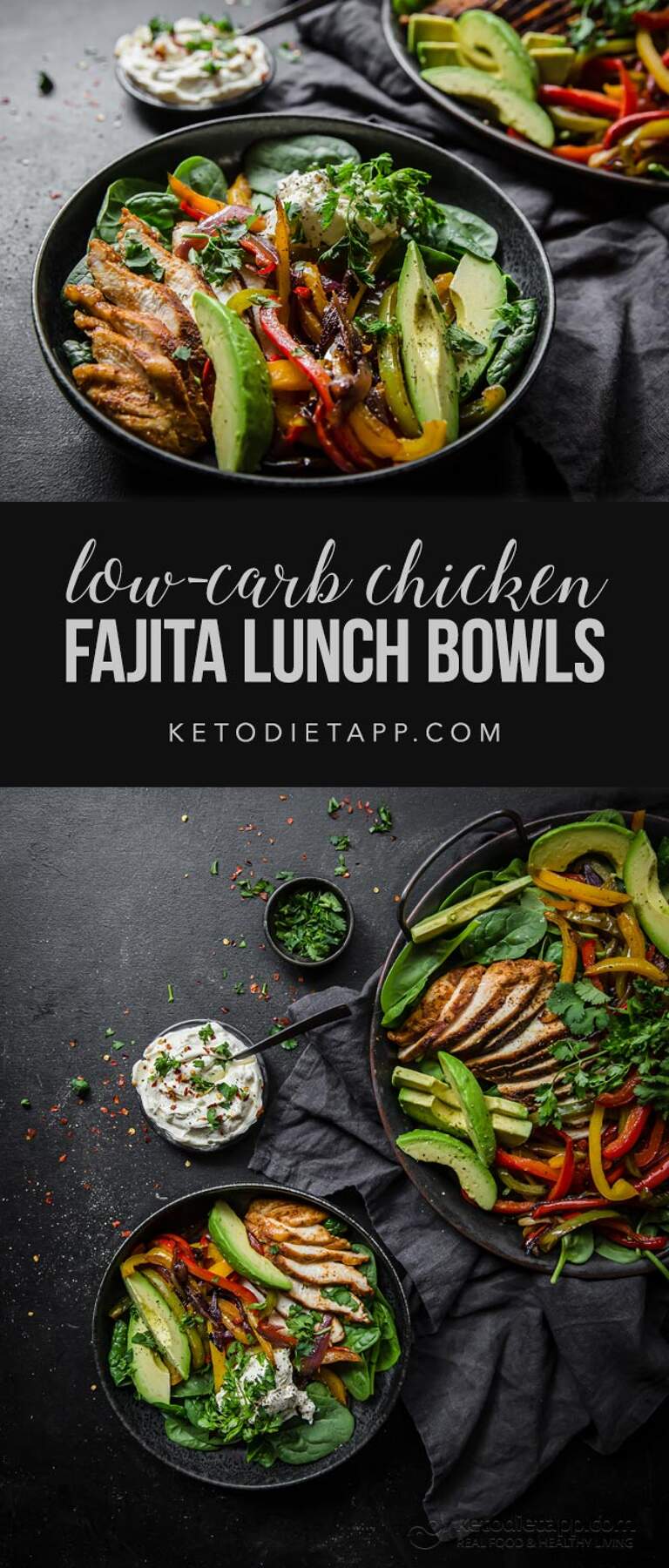 LowCarb Chicken Fajita Lunch Bowl KetoDiet Blog