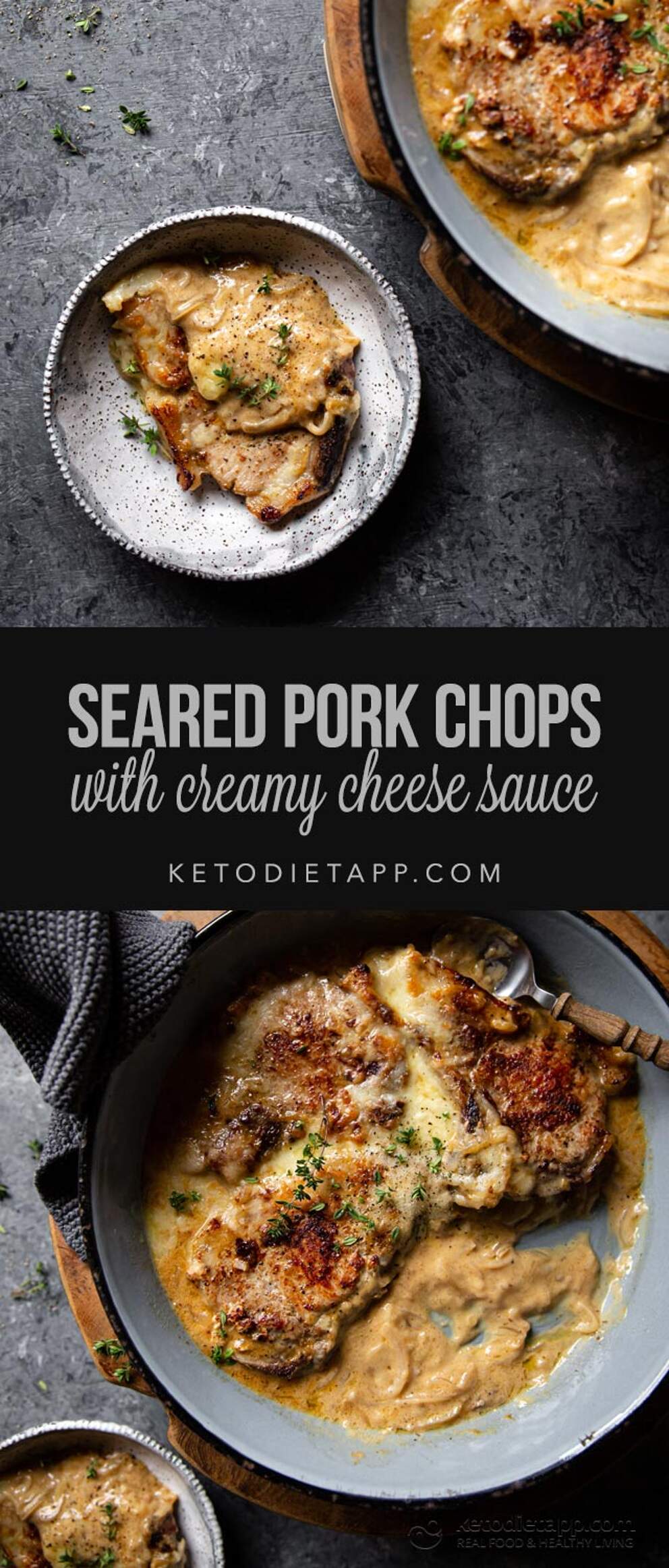 Seared Pork Chops with Creamy Cheese Sauce KetoDiet Blog