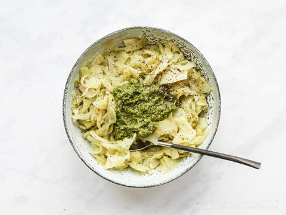 LowCarb Fennel Pesto Noodles KetoDiet Blog