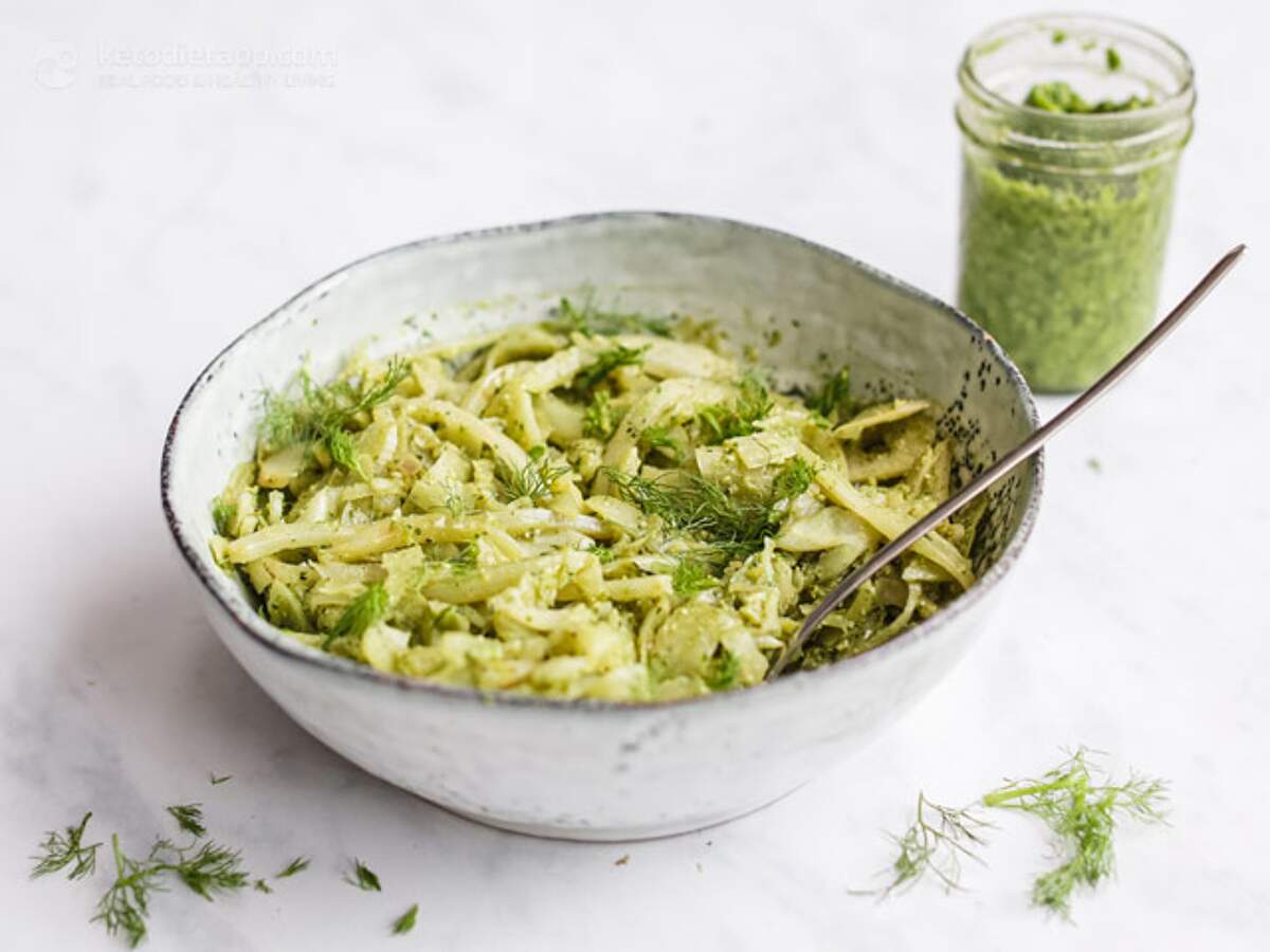 LowCarb Fennel Pesto Noodles KetoDiet Blog