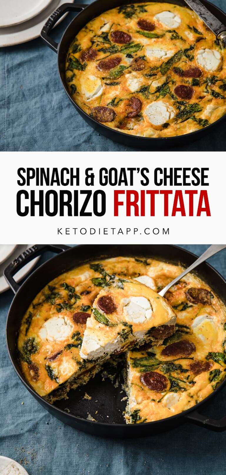 Chorizo, Spinach & Goat's Cheese Frittata KetoDiet Blog
