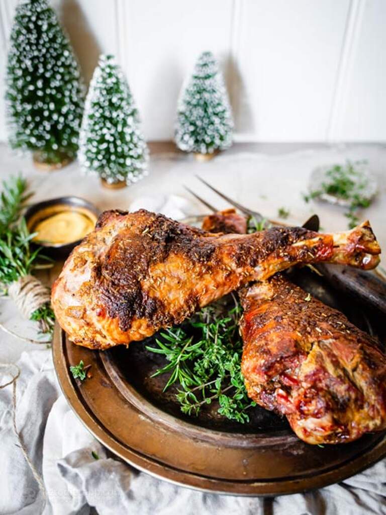 Herb & Mustard Crusted Turkey Legs KetoDiet Blog