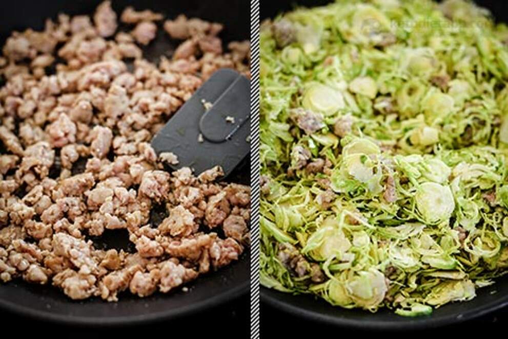 Keto Brussels Sprout & Sausage Crack Slaw KetoDiet Blog