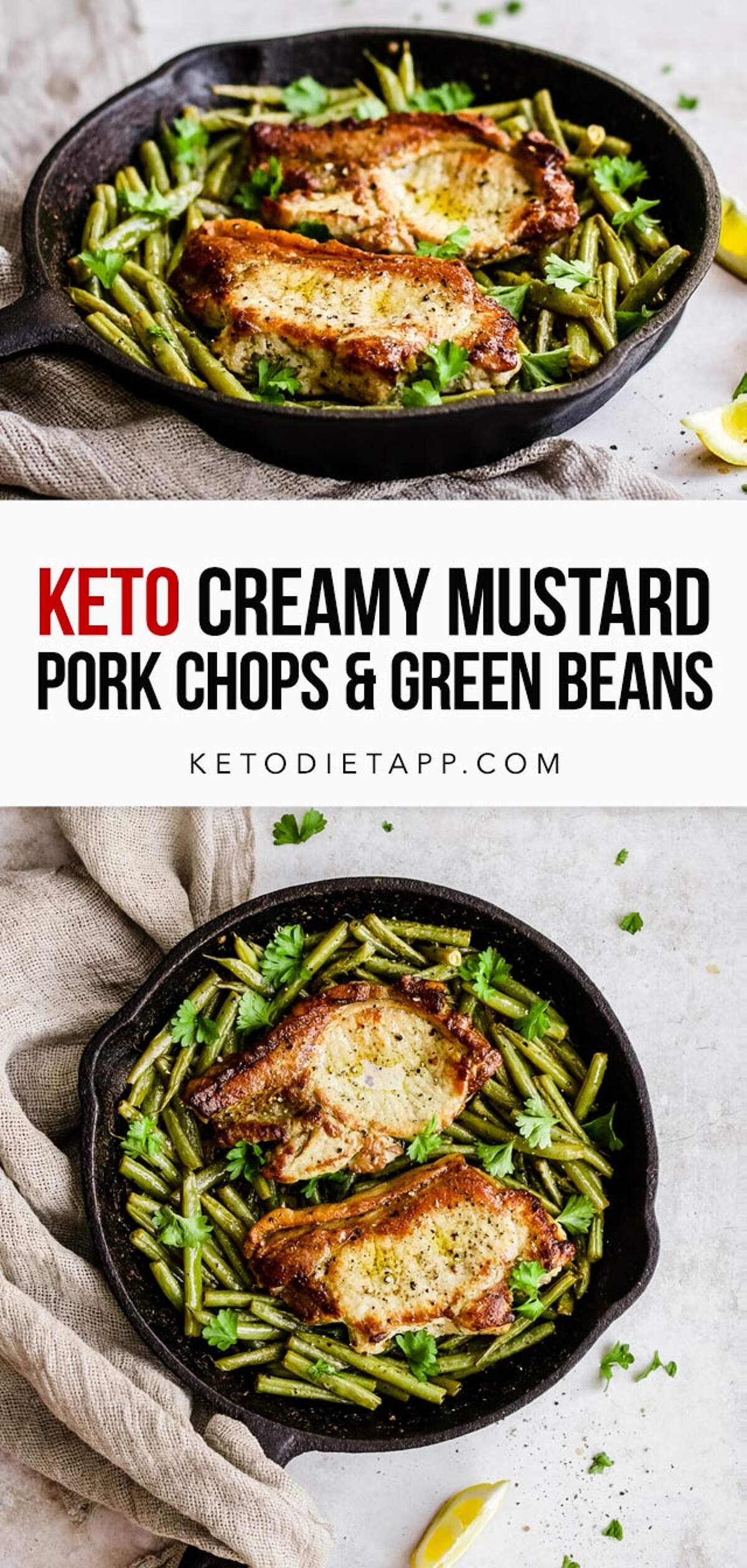 Keto Creamy Mustard Pork Chops with Green Beans KetoDiet Blog