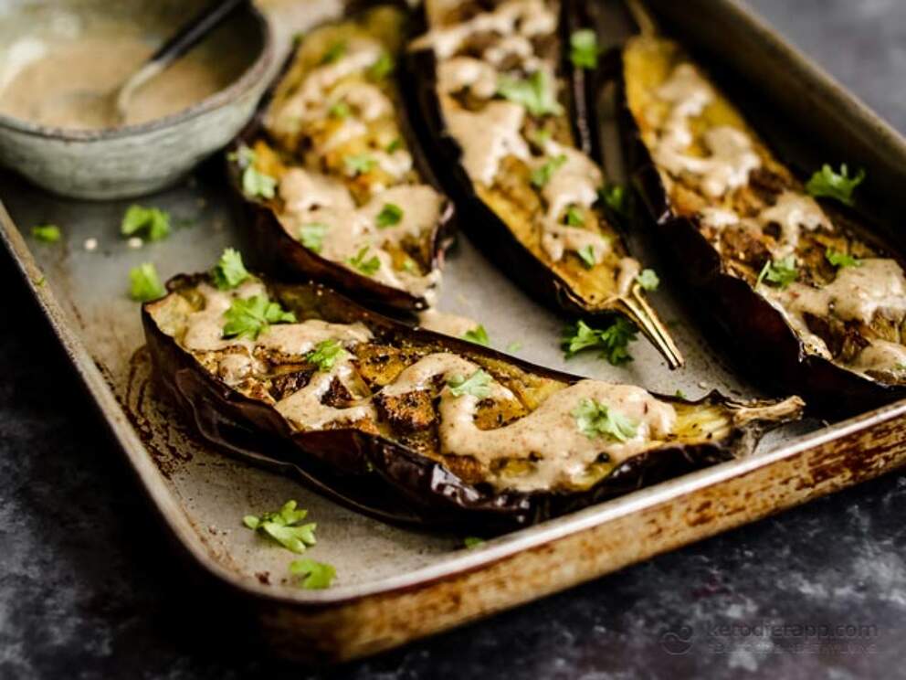 LowCarb Grilled Harissa Eggplant KetoDiet Blog